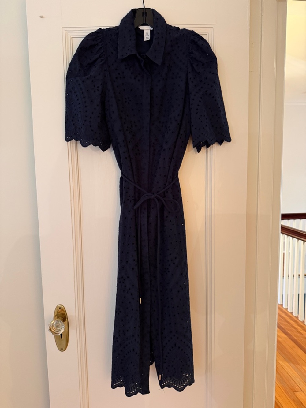 H&M Navy Shirt Dress with Tie Waist